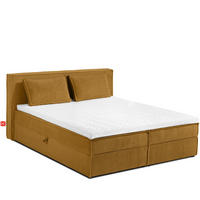 BOXSPRINGBETT ROTI mit Stauraum, gelb - Gelb/Schwarz, Holz/Holzwerkstoff (160/200cm) - KONSIMO®