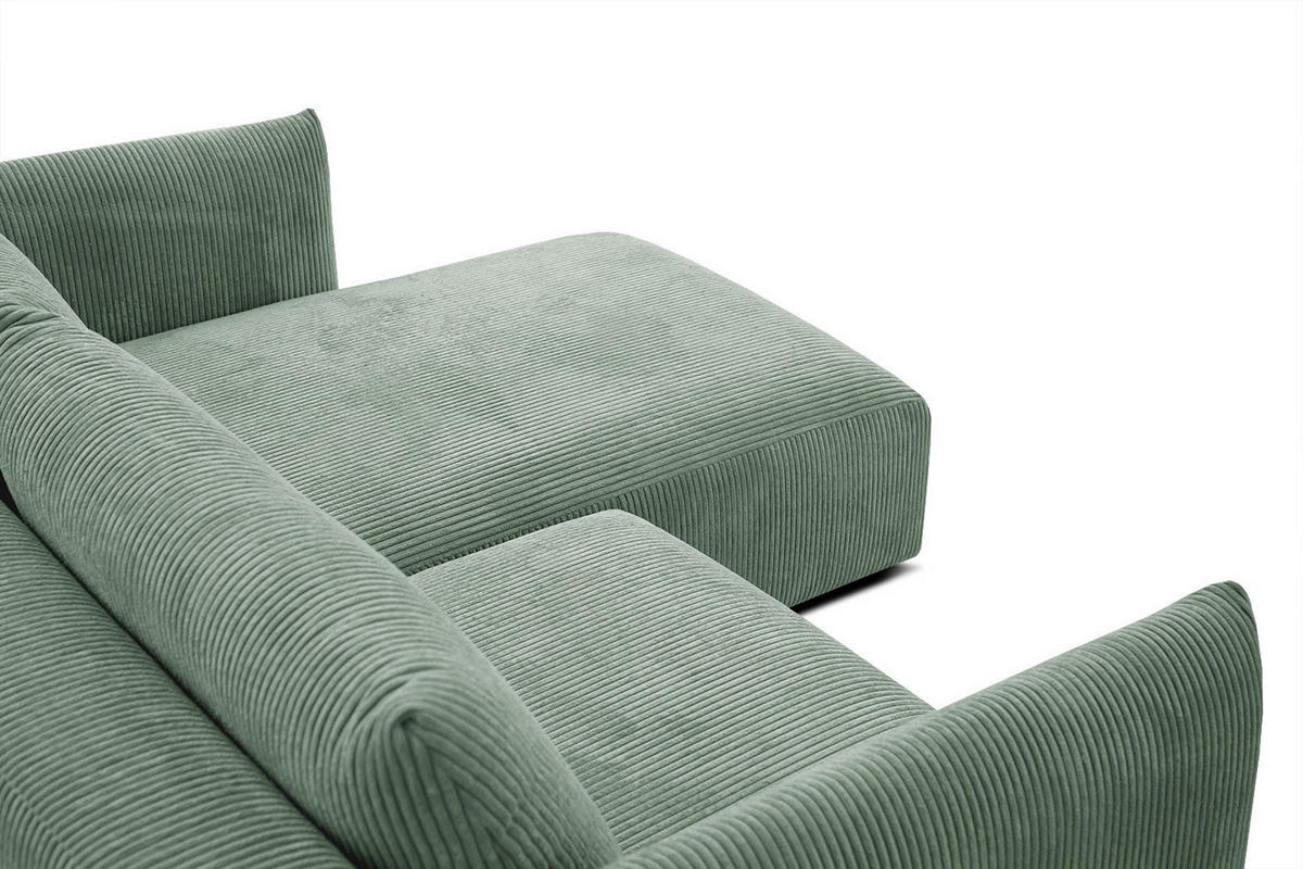 ECKSOFA TAUER 3-Sitzer, mintgrün - Schwarz/Mintgrün, Holzwerkstoff/Kunststoff (206/173cm) - Courtois Laville