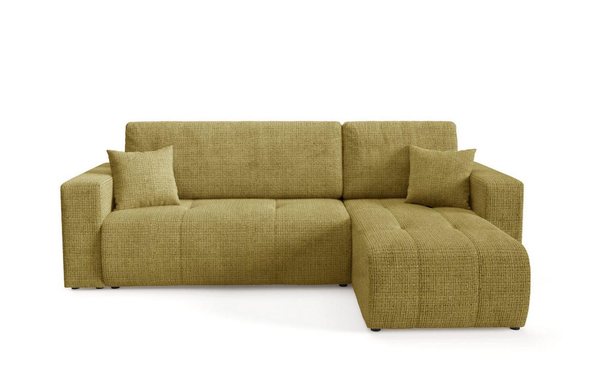 ECKSOFA mit Schlaffunktion Gelb - Gelb, Textil (244/145cm) - Furnisell