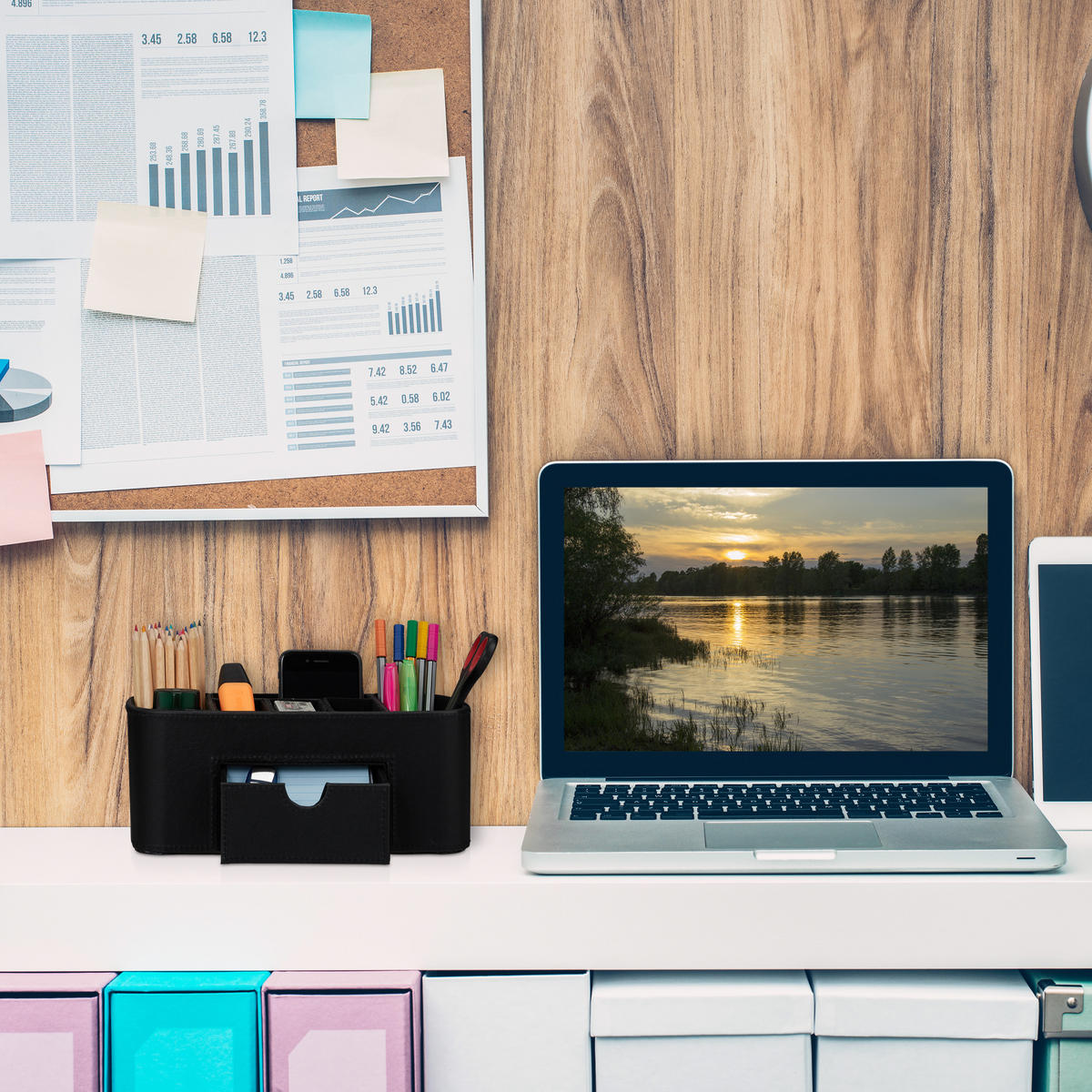 STIFTEHALTER - Schwarz, Wellpappe/Kunststoff (11.5/26/10.5cm) - Relaxdays