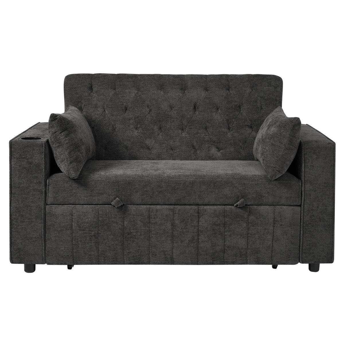SCHLAFSOFA mit Schlaffunktion 140 x 137 cm Chenille Gray - Grau, Metall (137/84/140cm) - Meubliv