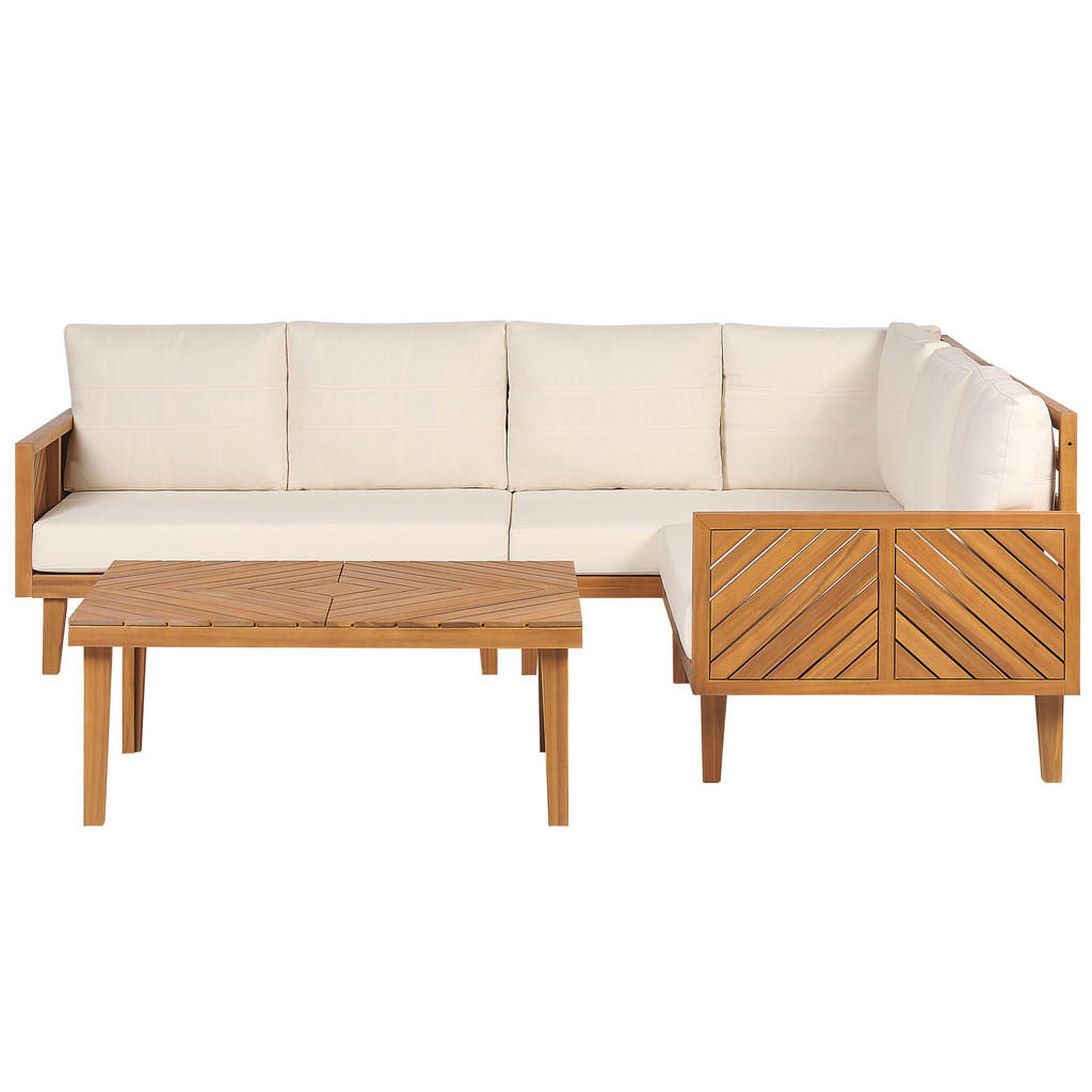 SET LOUNGE cu 4 locuri lemn de salcâm maro deschis Baratti