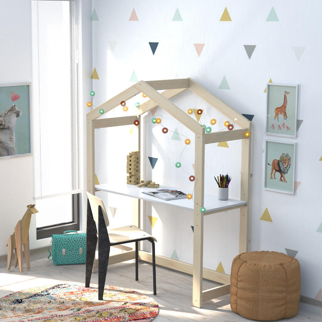 Thumbnail - Weber Industries Kinderschreibtisch, Natur, Holz, 50x151x120 cm, Arbeitszimmer, Schreibtische, Jugend- & Kinderschreibti...