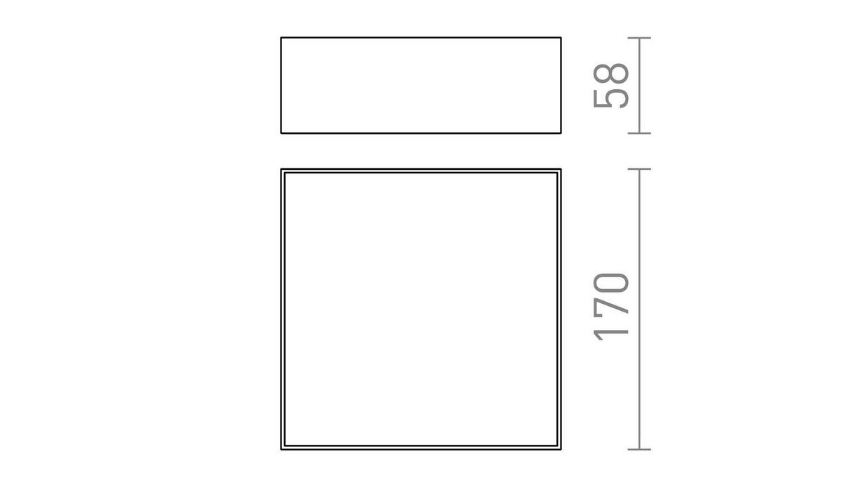 DECKENLEUCHTE LARISA SQ 17 Schwarz 15 W - Schwarz, Metall (17/17/58cm) - Rendl
