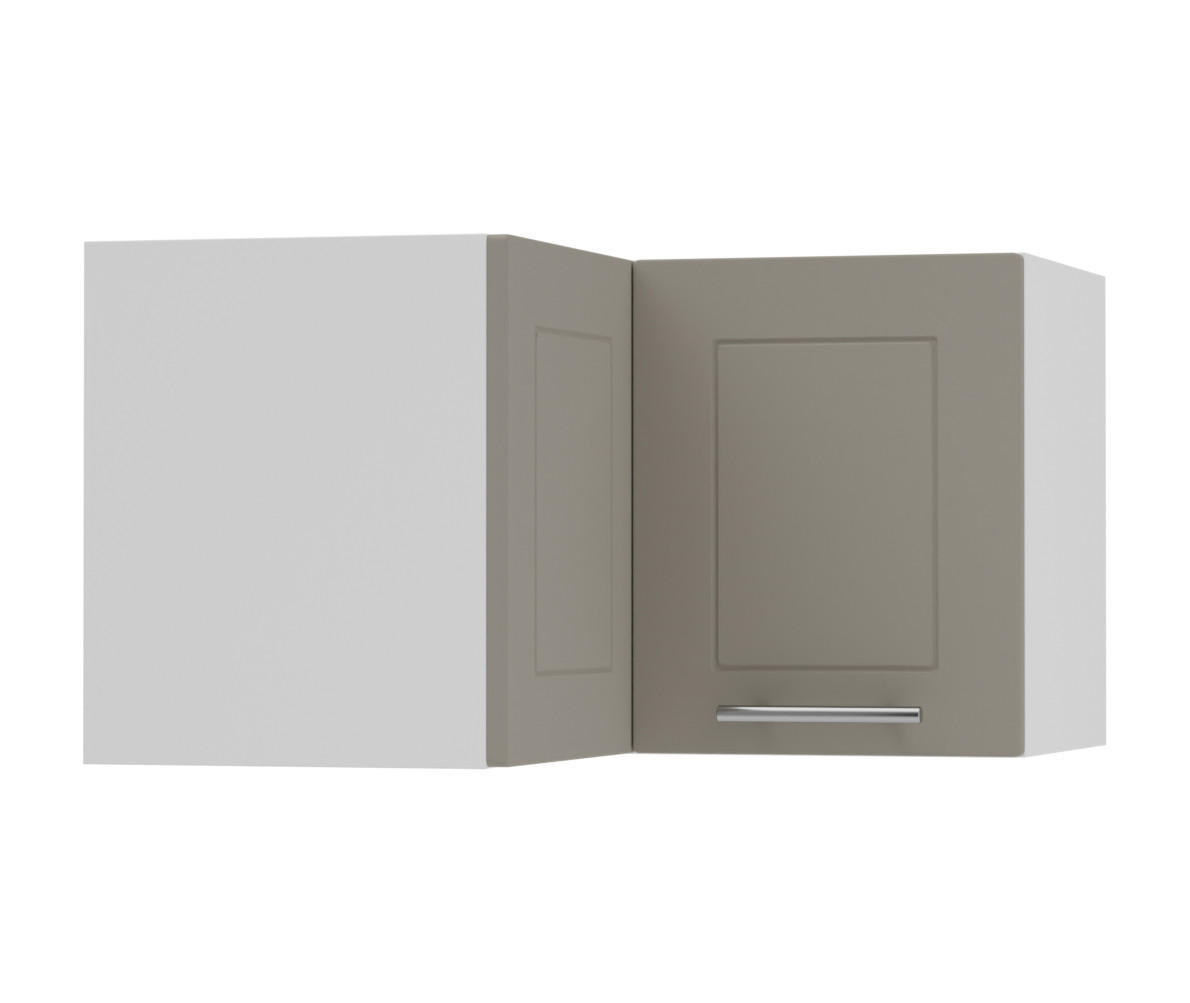 ECKHÄNGESCHRANK Kvantum W12/60/36 Weiß / Beige Matt 60 / 60 / 36cm - Beige/Weiß, Holz/Holzwerkstoff (60/36/60cm) - Feldmann-Wohnen