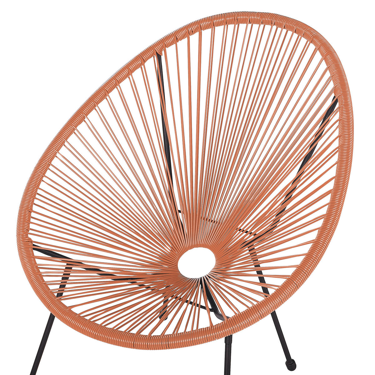 RATTANSTUHL Kunststoff orange 70 cm Acapulco II - Schwarz/Orange, Kunststoff (70/87/90cm) - Beliani