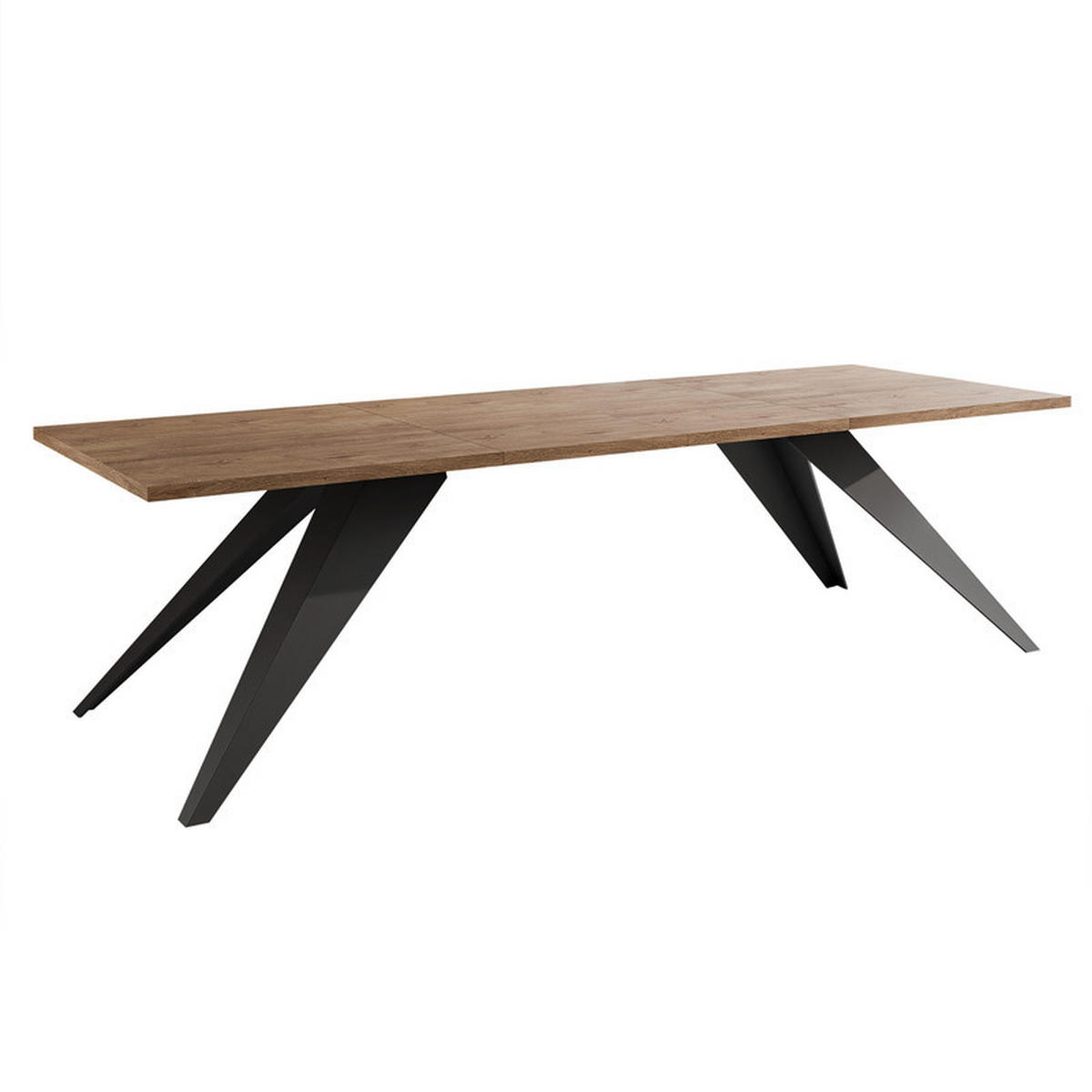 AUSZIEHTISCH XANDRO 140/80/76 cm mit Metallgestell, Schwarz / Lefkas-Eiche - Schwarz/Eiche San Remo, Holzwerkstoff/Metall (80/140/76cm) - Idohome