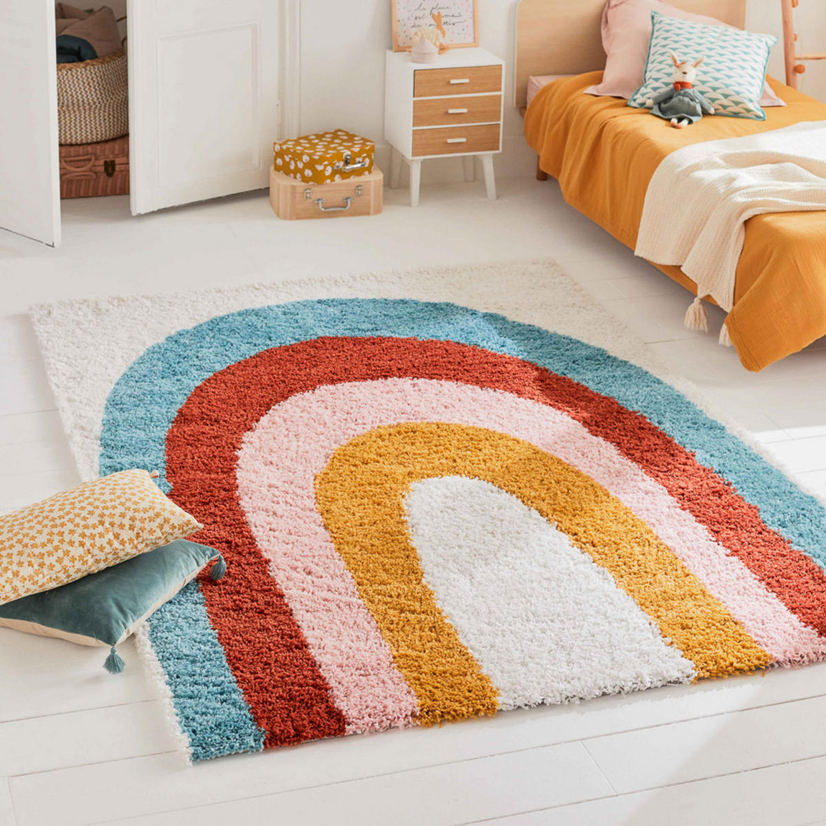 TEPPICH mit Regenbogenmuster - Tutti - 120 cm x 160 cm - Multicolor, Kunststoff (120/160cm) - Drawer