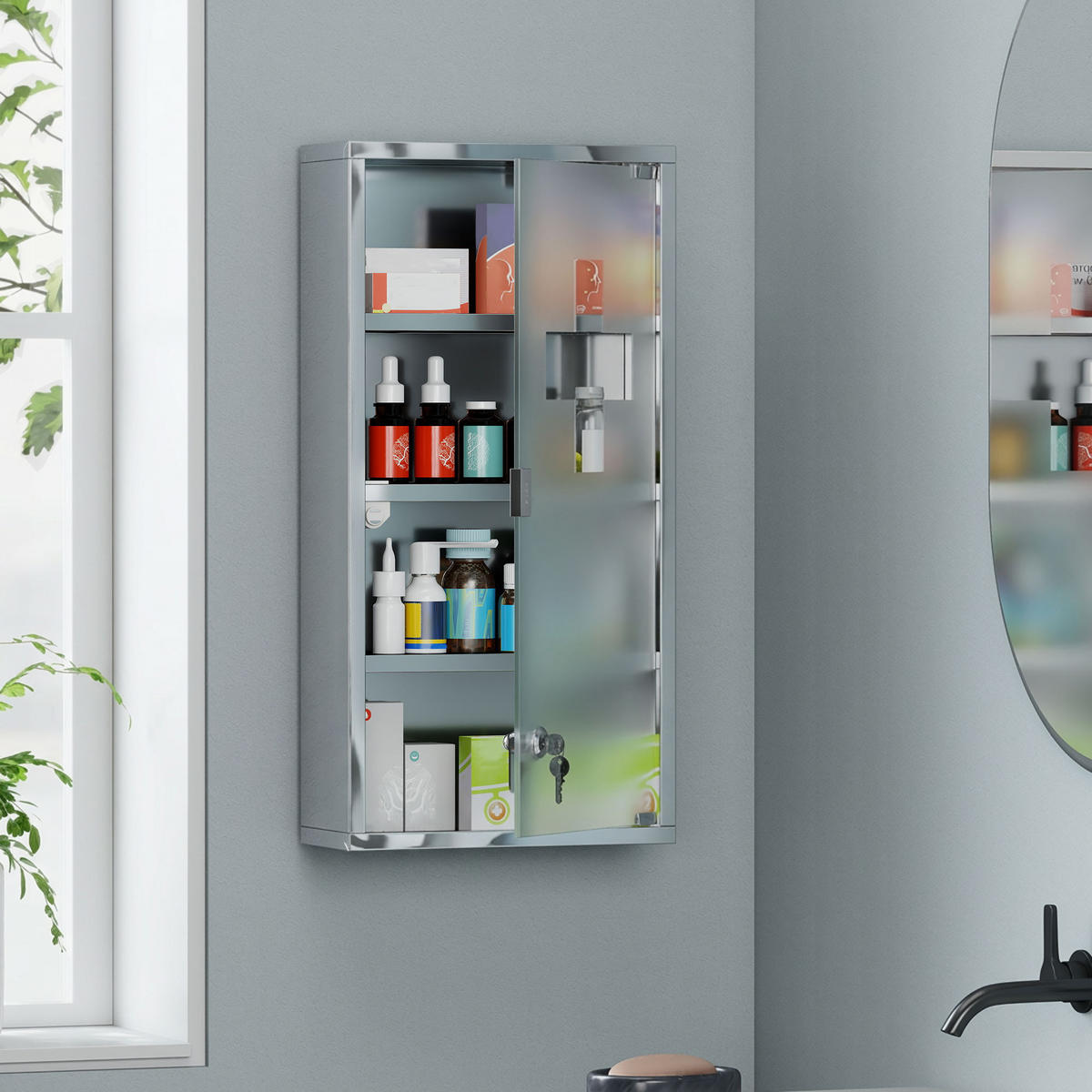 MEDIZINSCHRANK Transparent 1 Stück - Beige, Kunststoff (30/60/12cm) - GiPP