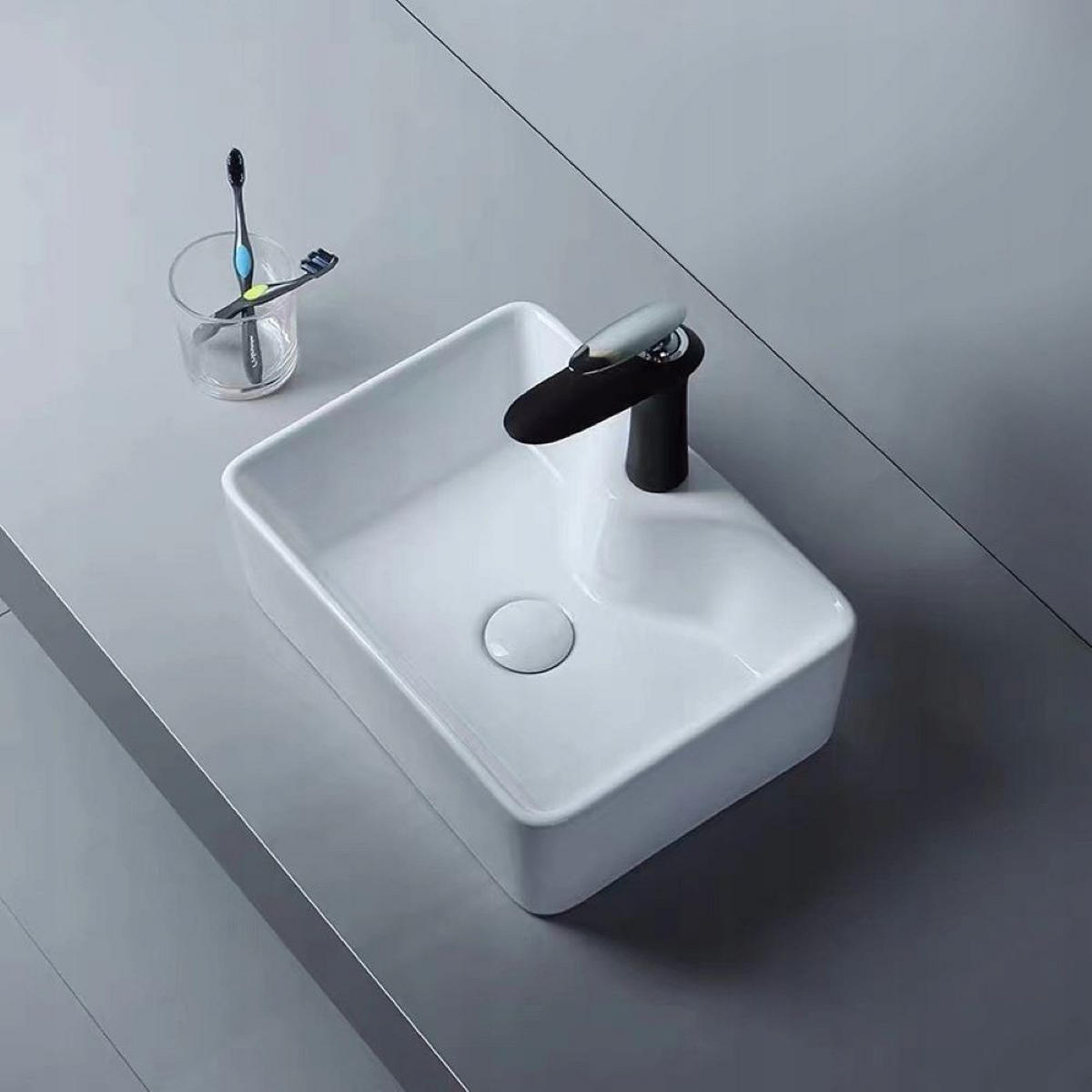 WASCHBECKEN, weiß 47/37/14 cm - Weiß, Keramik (47/14/37cm) - Rebiko