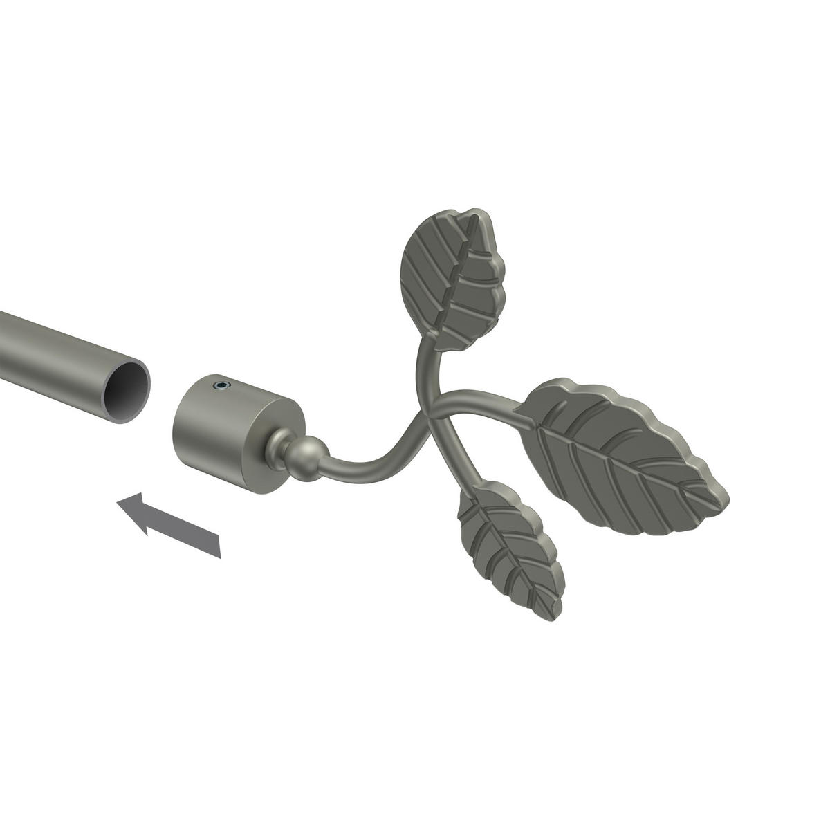 ENDSTÜCKE FÜR GARDINENSTANGEN 16 mm Ø, Alessia Chrom matt, Packung 2 Stück - Chromfarben/Nickelfarben, Metall (13.4/9.4/9.4cm) - INTERDECO
