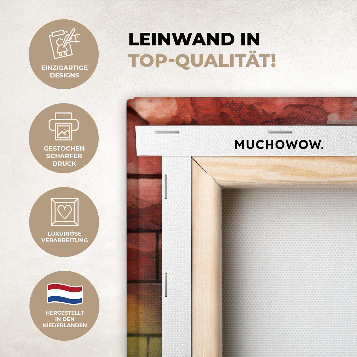 LEINWANDBILD Affe - Graffiti - Musik 90x90 cm - Multicolor, Textil (90/90cm) - MuchoWow