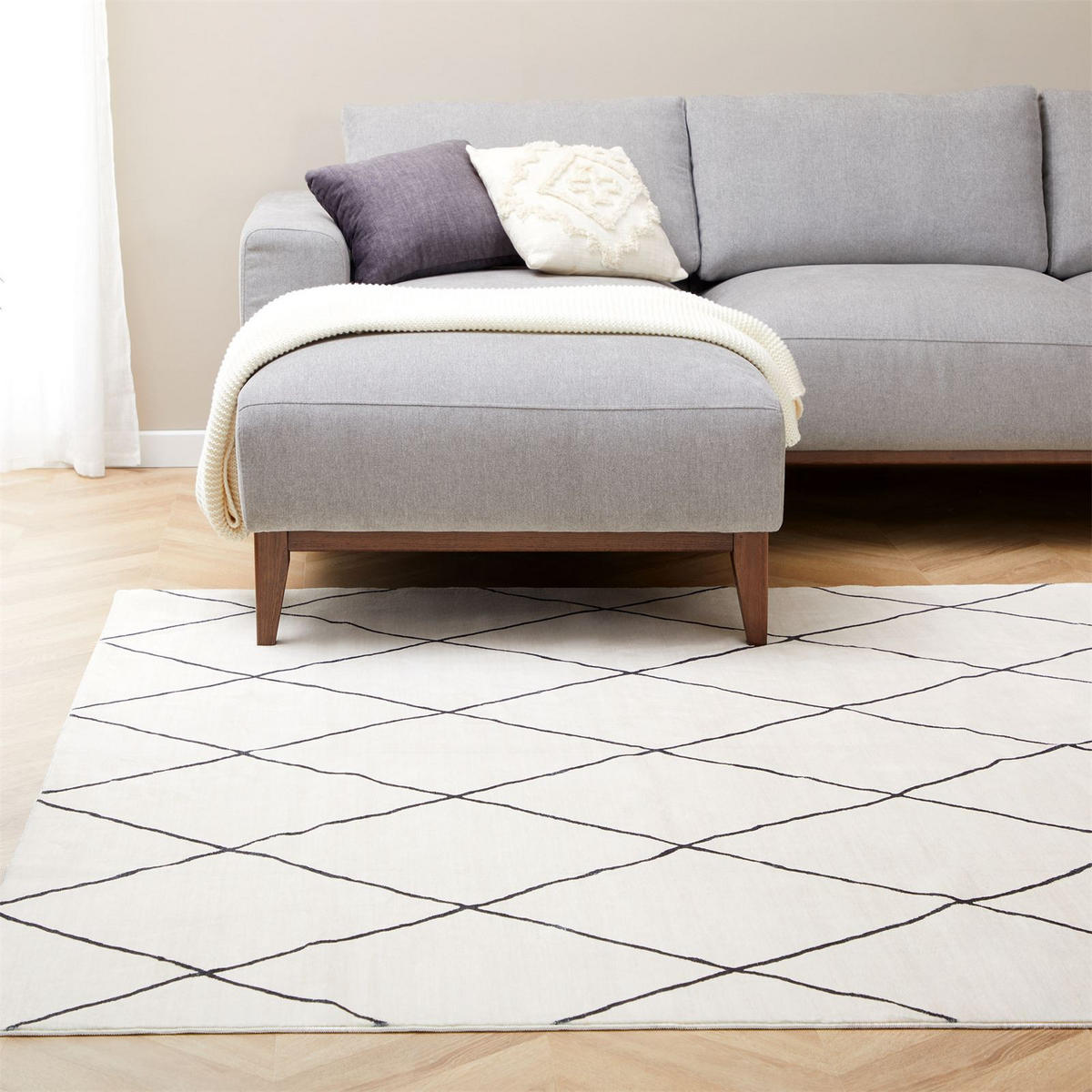 TEPPICH RHOMB - Creme, Textil (200/300cm) - IDIMEX
