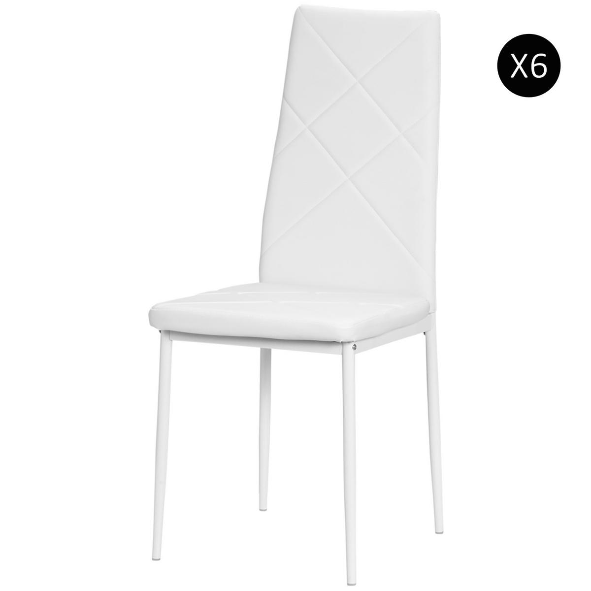 STÜHLE Weiß 6 Stück - Weiß, Metall (41/97/50cm) - GiPP