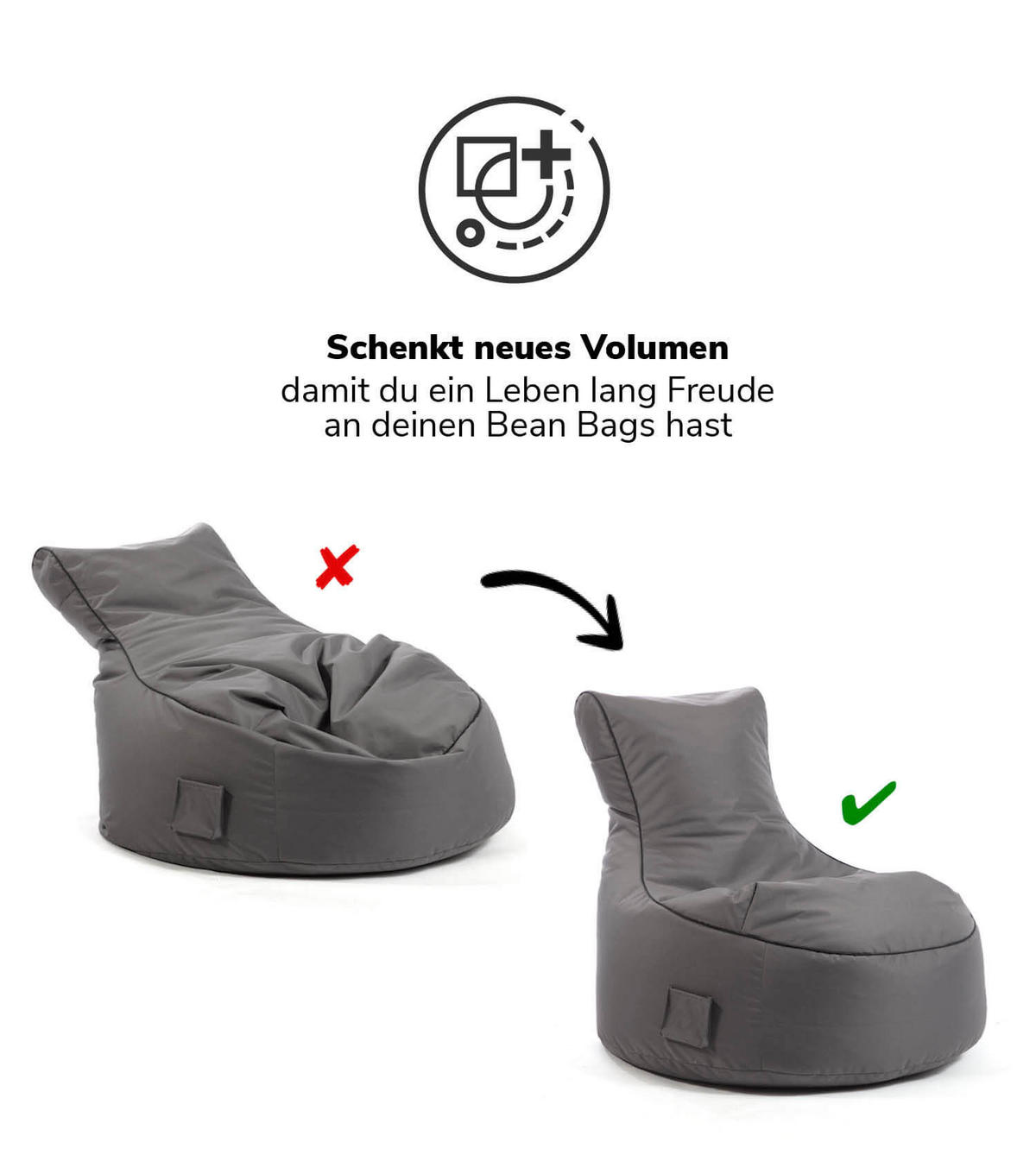 SITZSACK-FÜLLUNG Der Nachfüller - Weiß, Kunststoff (60/55/66cm) - Mokebo