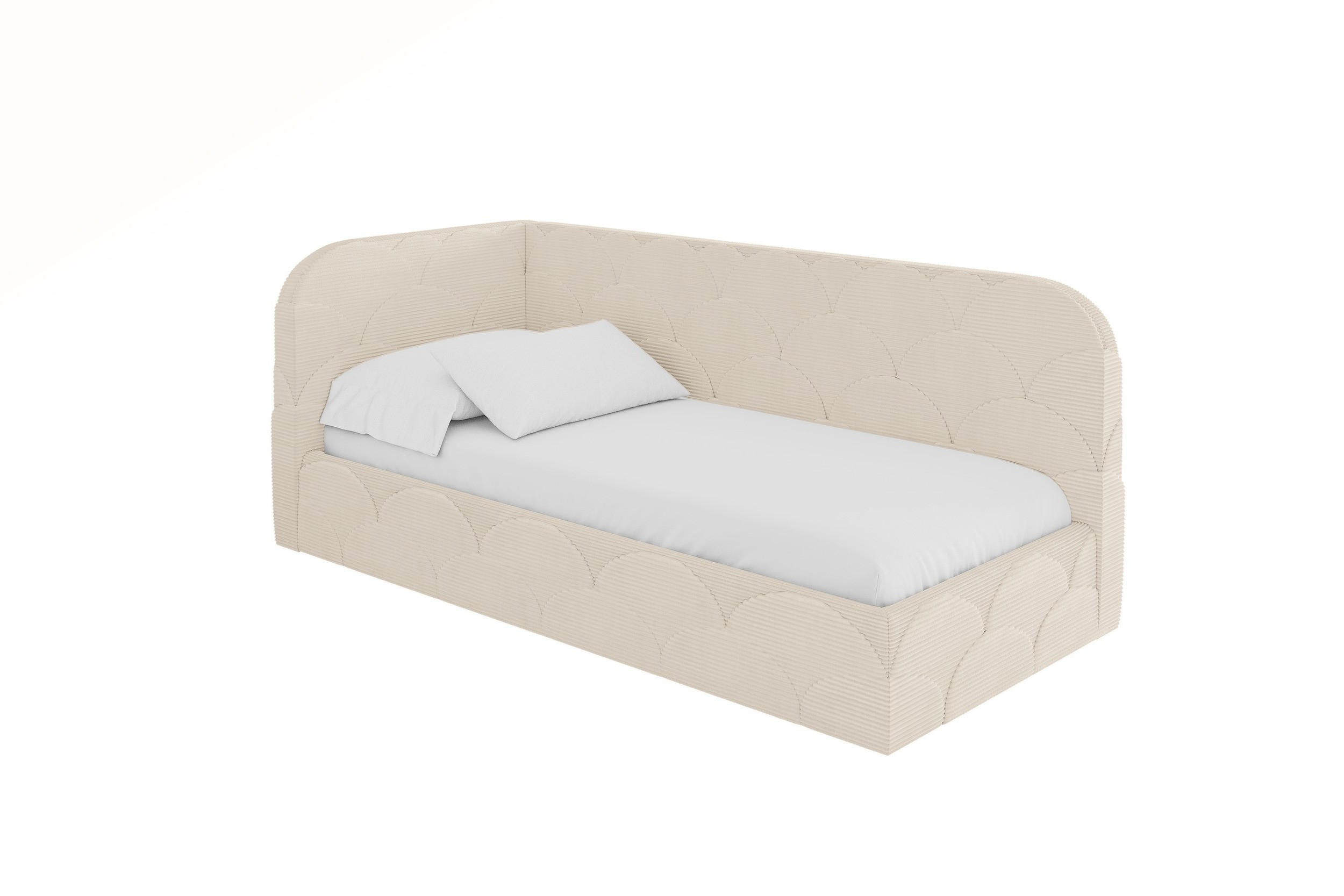 ALTDECOR JEDNOLŮŽKOVÁ POSTEL pro mládež s úložným prostorem, vpravo - ELRY 80x200 béžová