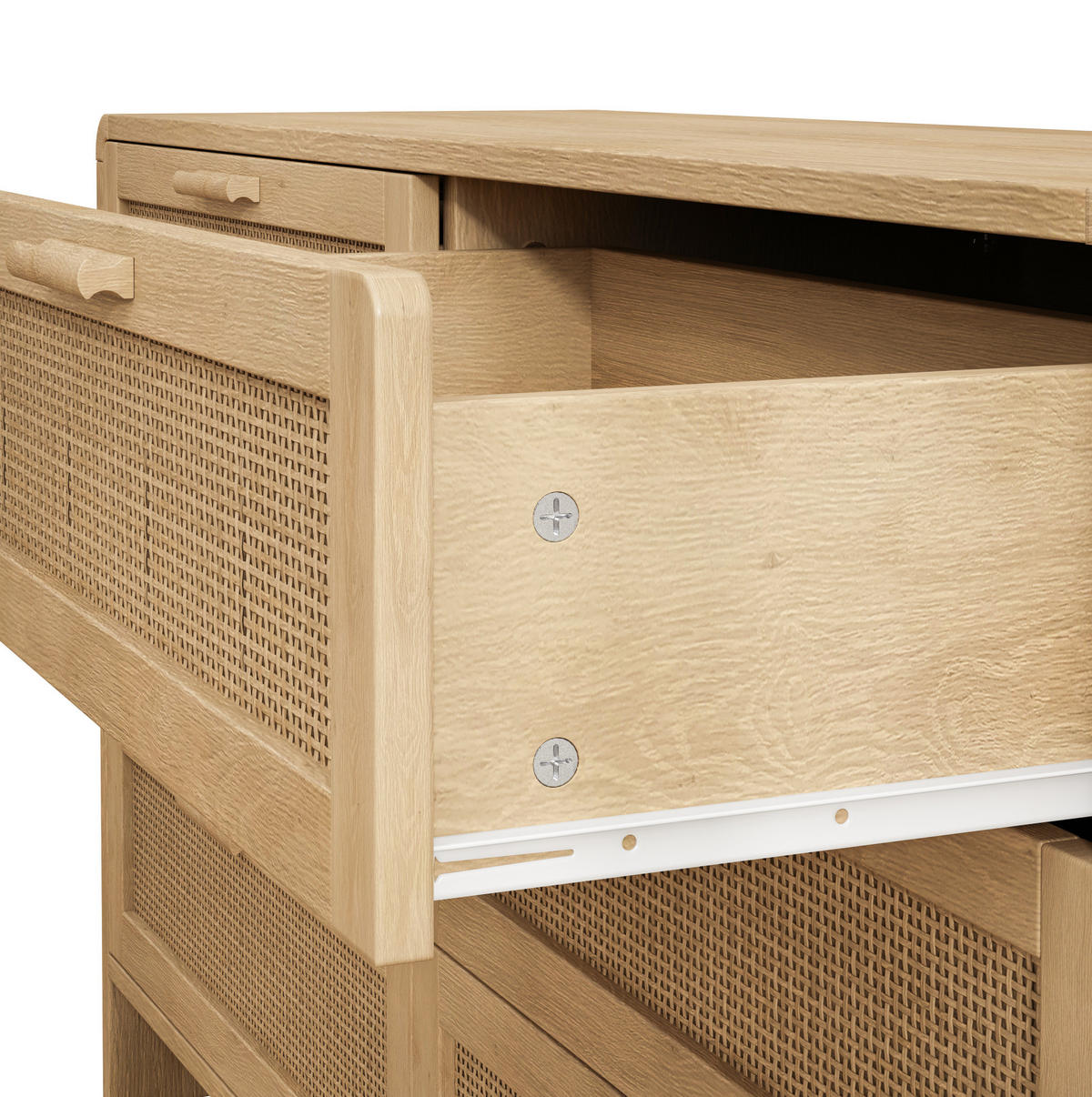 KOMMODE 130 cm Natur aus Holzwerkstoff mit Rattangeflecht - Naturfarben, Holzwerkstoff (40/74/130cm) - OKMYHOME