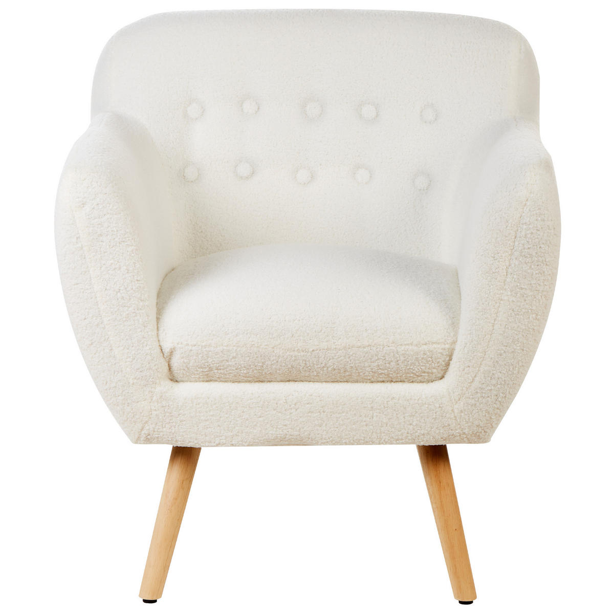 SESSEL Bouclé Weiß Melby - Hellbraun/Weiß, Textil (59/77/68cm) - Beliani