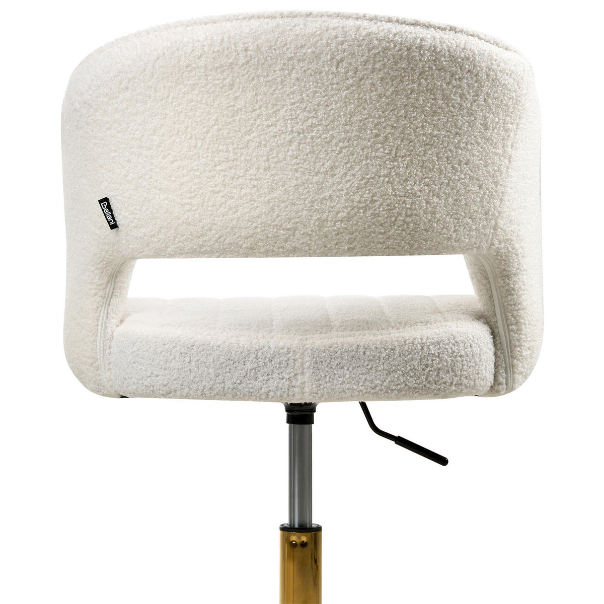 SCHREIBTISCHSTUHL Bouclé Cremeweiß Katonah - Weiß, Textil (57/78/57cm) - Beliani