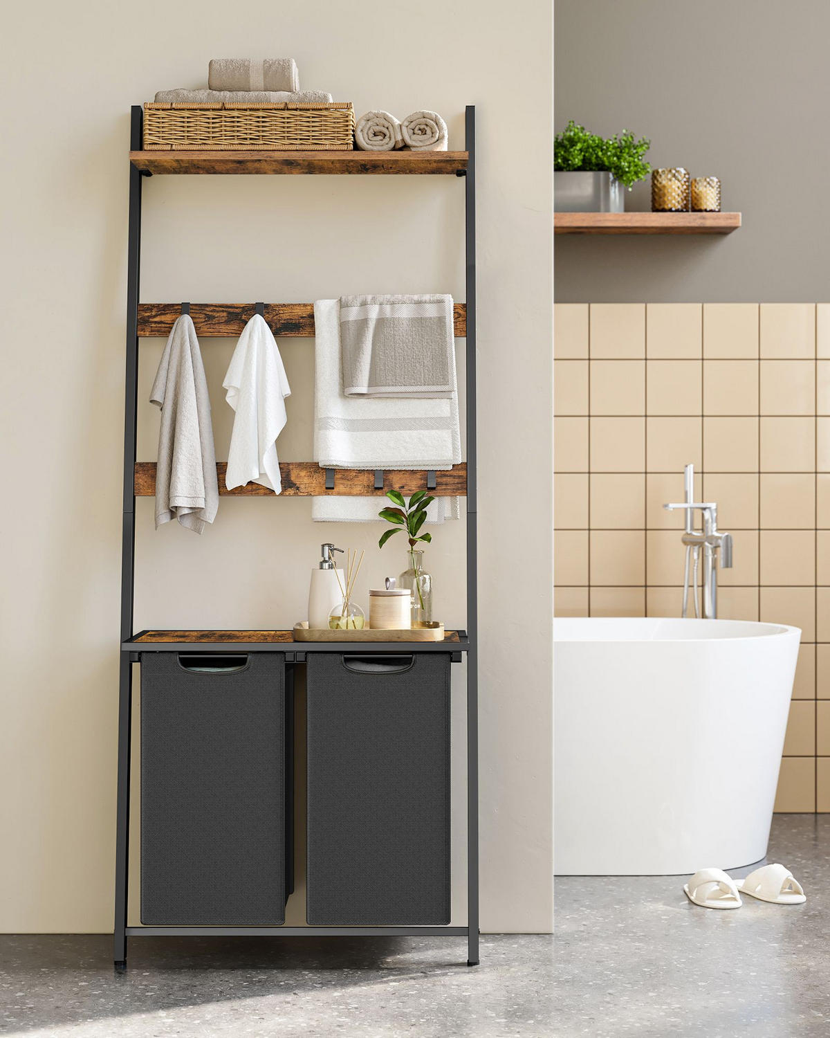 WÄSCHEKORB ADDIS ABABA - Braun, Holzwerkstoff (33/177/73cm) - Hansiro
