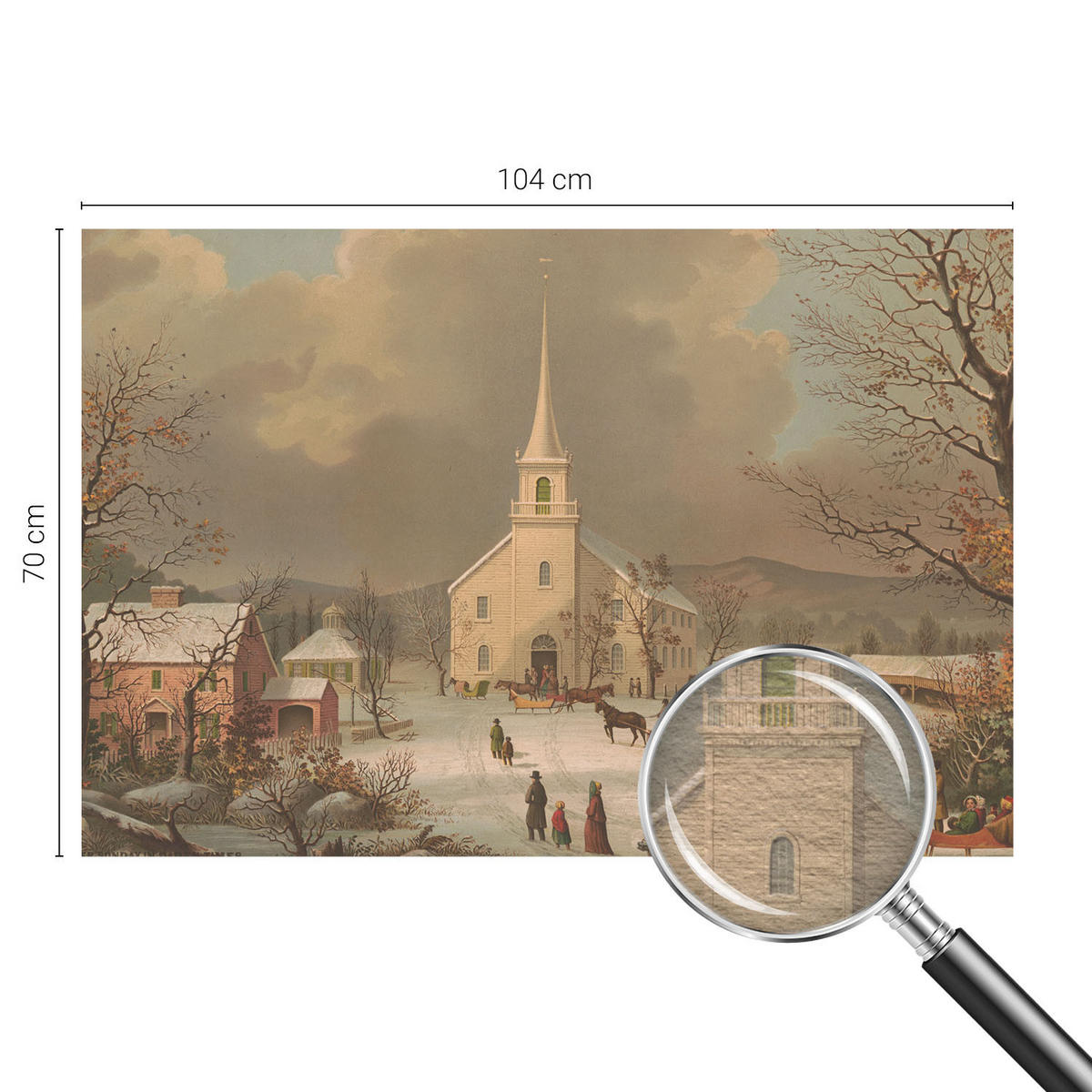 FOTOTAPETE 104x70 cm - Winterlandschaft - Braun, Textil (104/70cm) - Wallfluent