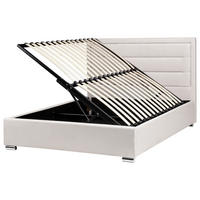 BETT mit Stauraum 140/200 cm Hellbeige Rouen - Beige, Textil (140/200cm) - Beliani