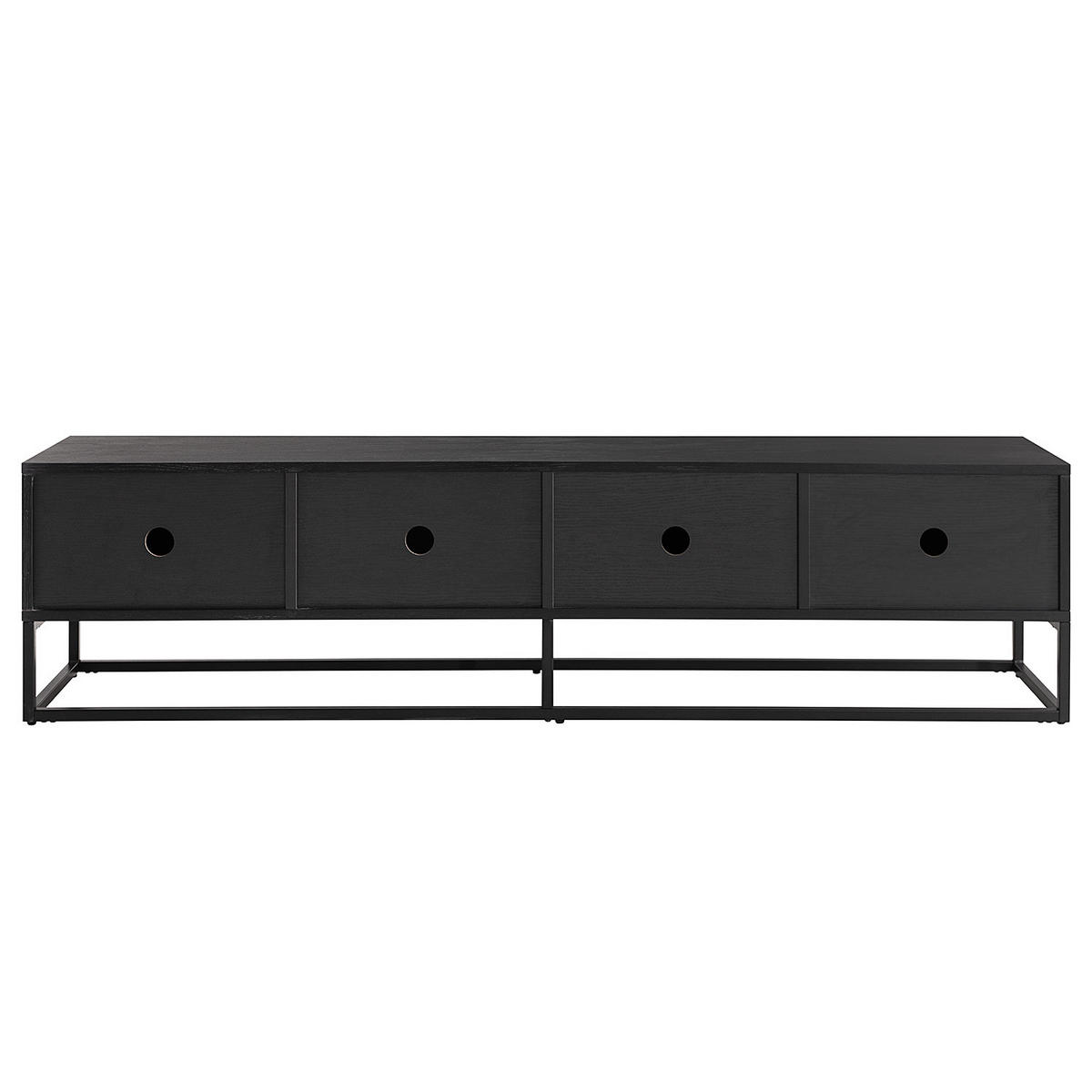 TV-LOWBOARD - Echtholzfurnier / Metall - Eichefarben, Holzwerkstoff/Metall (180/45/40cm) - home24