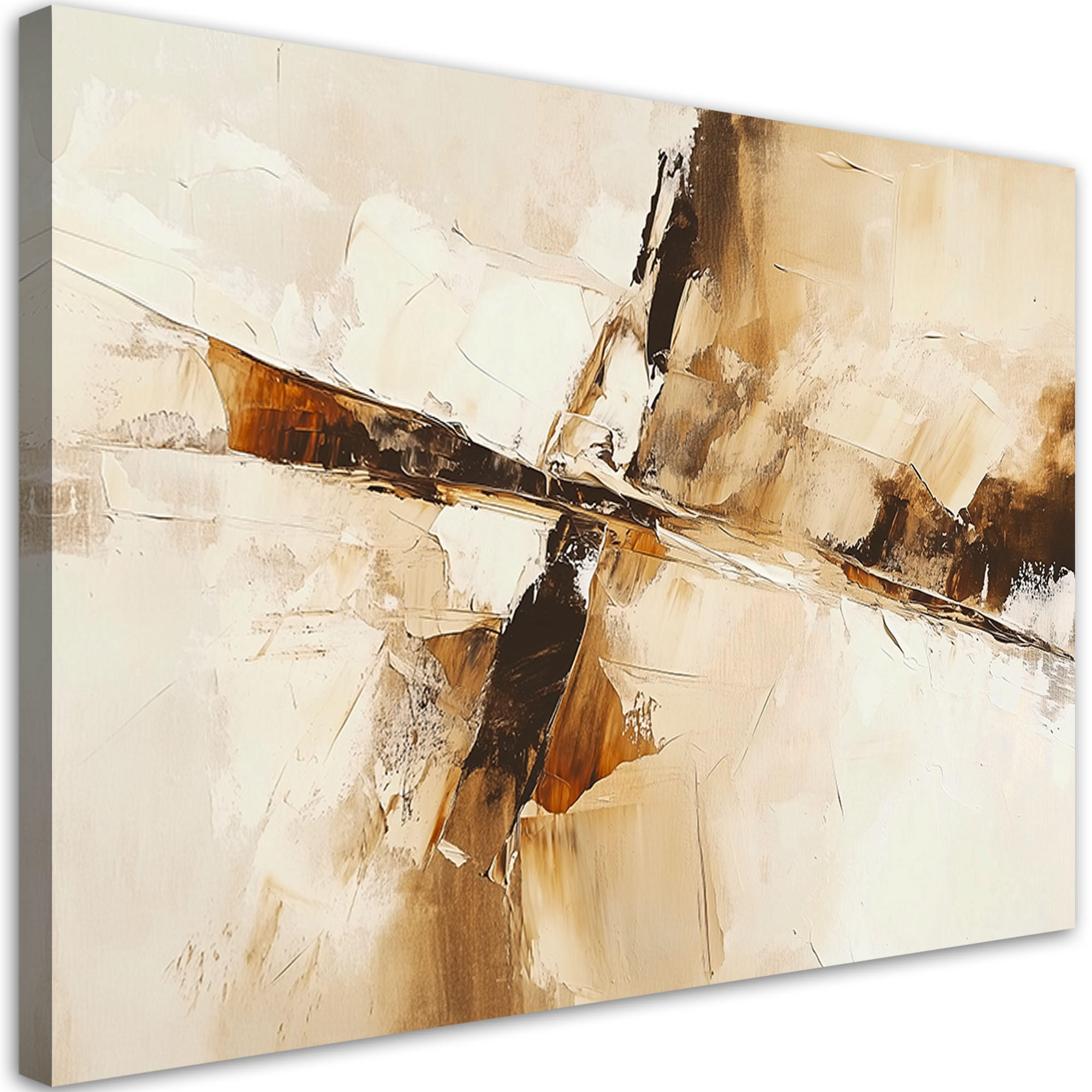 LEINWANDBILD Beige Modern Abstract 100x70cm - Beige, Textil (100/70cm) - Feeby