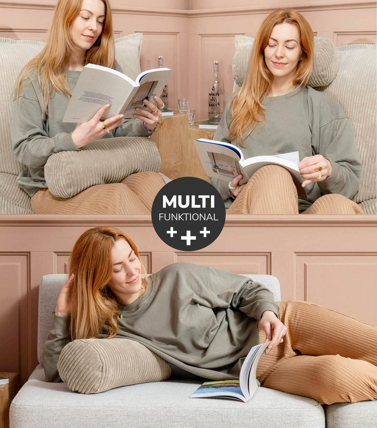 NACKENKISSEN Das Nickerchen - Beige, Textil (17.5/37cm) - Mokebo