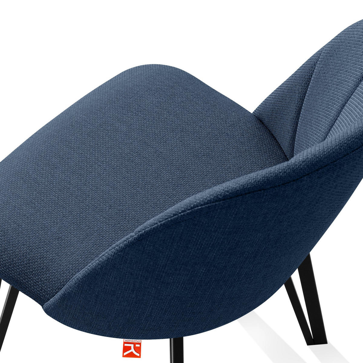 POLSTERSTUHL SPENO Esszimmerstühle 2er Set - Schwarz/Dunkelblau, Holz/Textil (52/85/58cm) - KONSIMO®