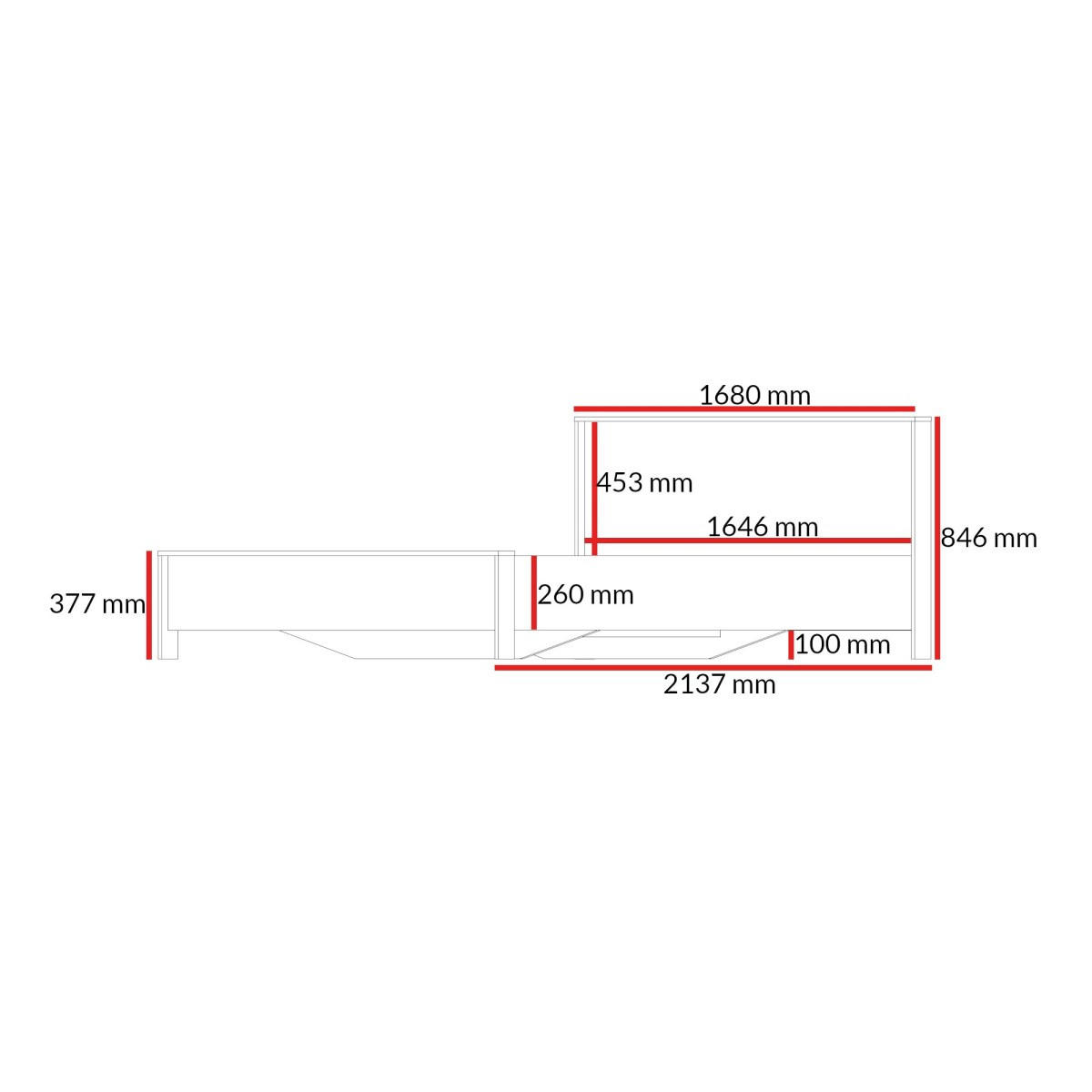 BETT Ethan 160x200 Eiche Cremona - Eichefarben, Holzwerkstoff - mzm24