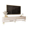 LOWBOARD TV-Schrank CALANTE 180 cm auf schrägen goldenen Chrom-Beinen - Kaschmir/Goldfarben, Holzwerkstoff/Metall (180/43/35cm) - Lookway