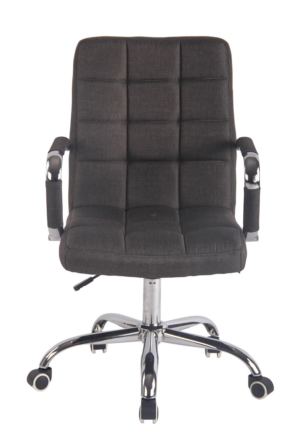 DREHSTUHL Stoff dunkelgrau - Chromfarben/Dunkelgrau, Textil/Metall (56/94/62cm) - CLP