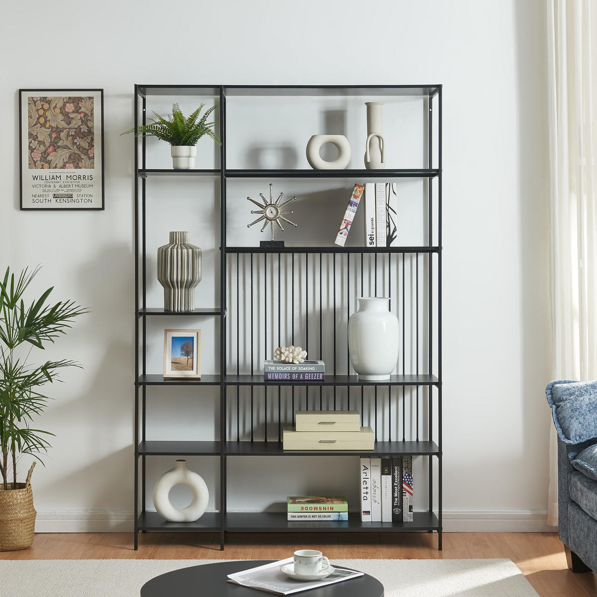 STANDREGAL Rælingen - Schwarz, Metall (120/180/32.5cm) - [en.casa]