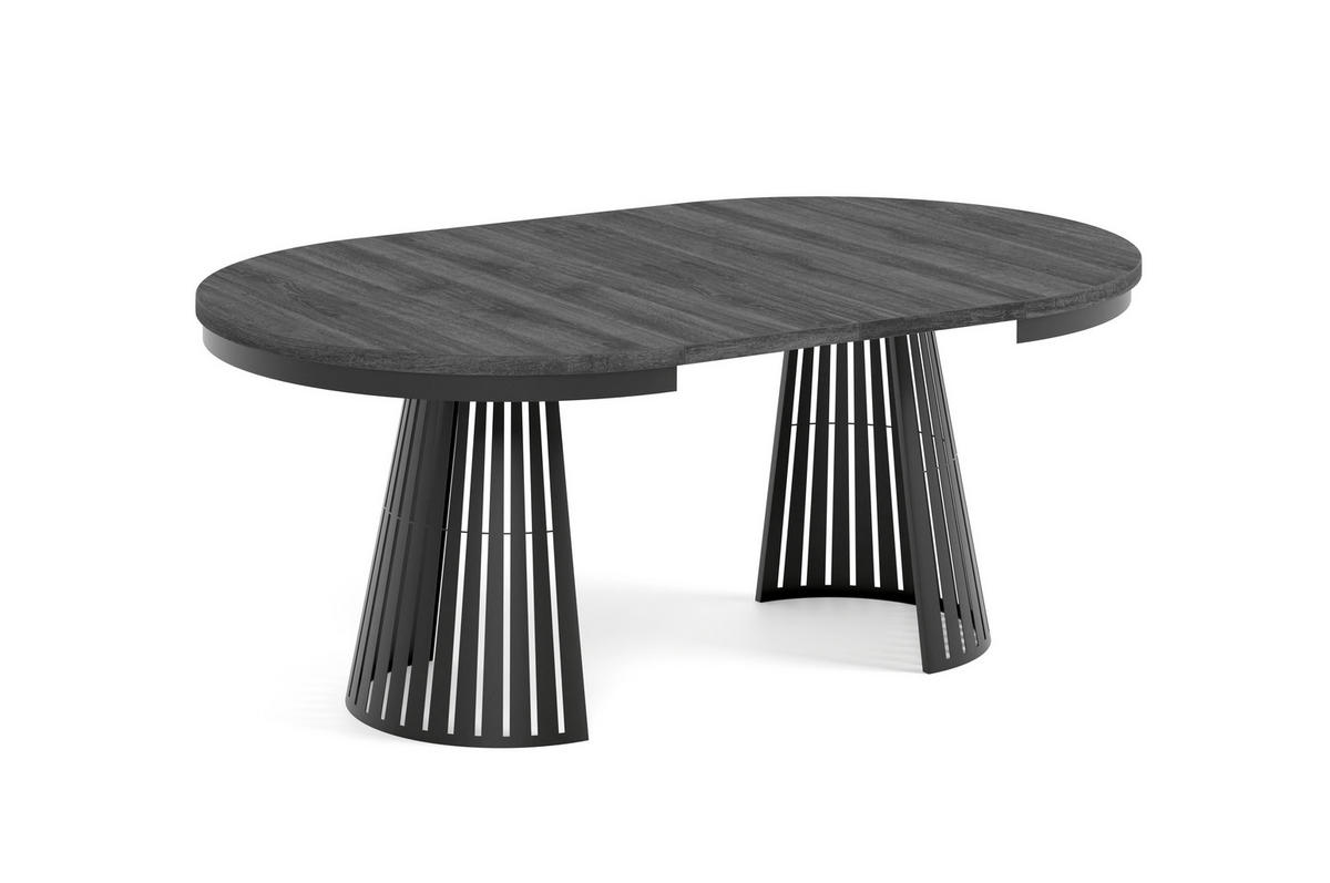 ESSTISCH Cone Bis - Anthrazit/Schwarz, Holzwerkstoff/Metall (120/120/76cm) - Meblini