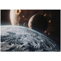 FOTOTAPETE Kinder Kosmos Braun 254x184 cm - Multicolor, Papier (254/184cm) - Wallarena