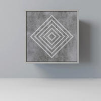 SIDEBOARD POLYGONAL ARTISTRY, Grau, 57,5x42x57,5 cm, Ohne Füße - Multicolor/Grau, Holzwerkstoff (57.5/57.5/42cm) - SpaceRebels