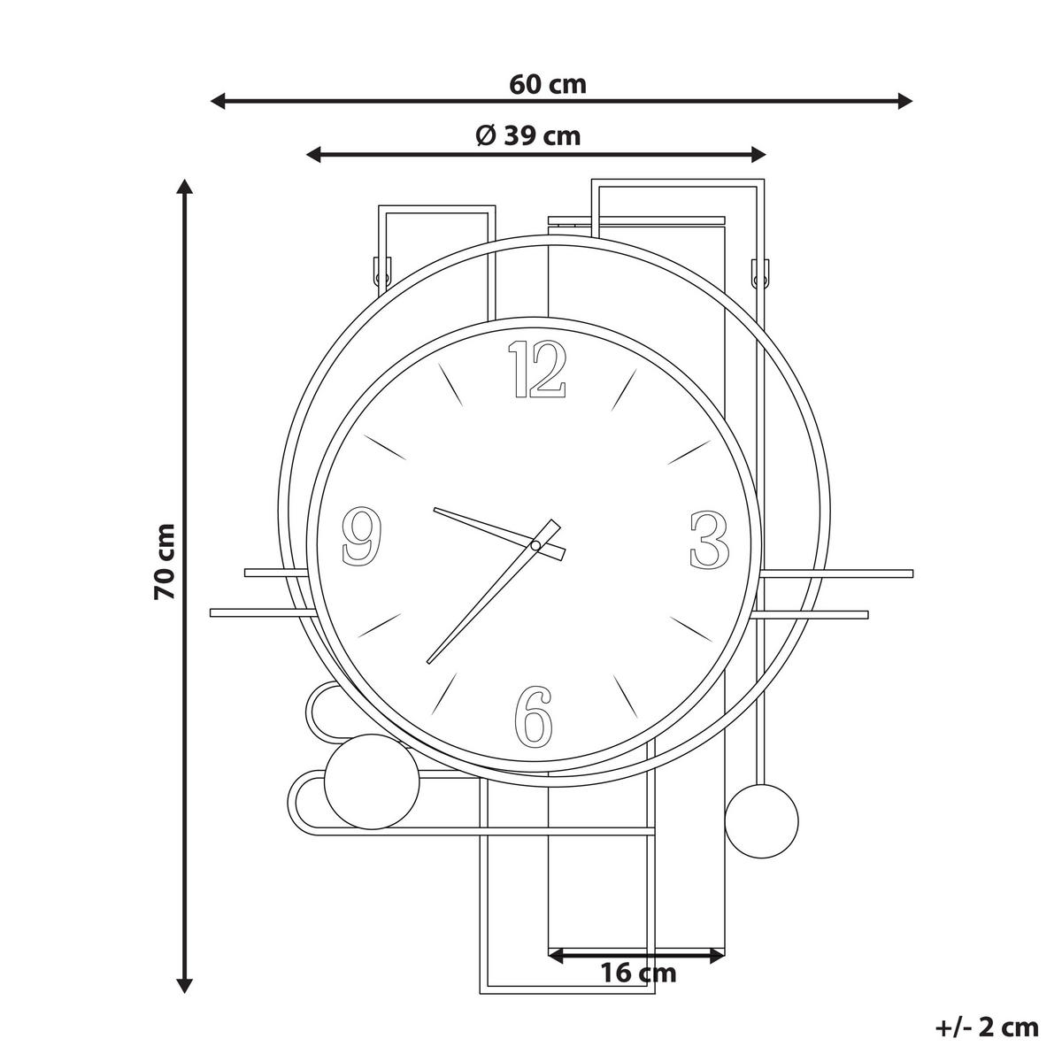 WANDUHR bunt Tavel - Multicolor, Holzwerkstoff (60/70/0.5cm) - Beliani