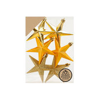 WEIHNACHTSORNAMENTE 6er-Set Ornamente Sterne gold Mix 9 cm - Goldfarben, Kunststoff (9/9/1cm) - LAALU