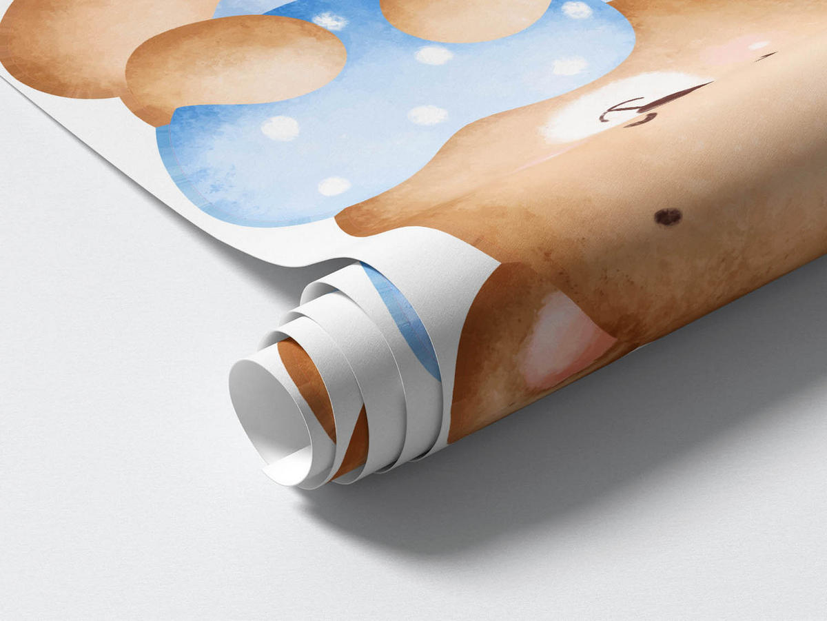 WANDAUFKLEBER 80x111cm - Kleine Bären - Multicolor, Kunststoff (80/111/0.1cm) - Wallfluent