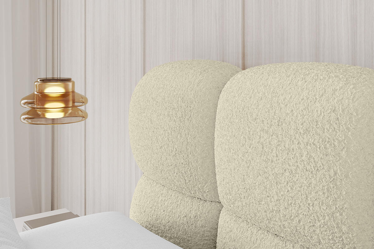 POLSTERBETT mit Bettkasten, Fußteil und Lattenrost, Bett mit Matratze H3/H4 - NOMA-Z 200x200 Beige - Taupe, Holzwerkstoff/Textil (200/200cm) - ALTDECOR