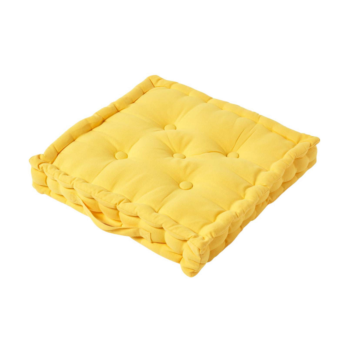 SITZKISSEN gelb 40/40/8 cm – Bodenkissen unifarben - Gelb, Textil (40/40/8cm) - Homescapes