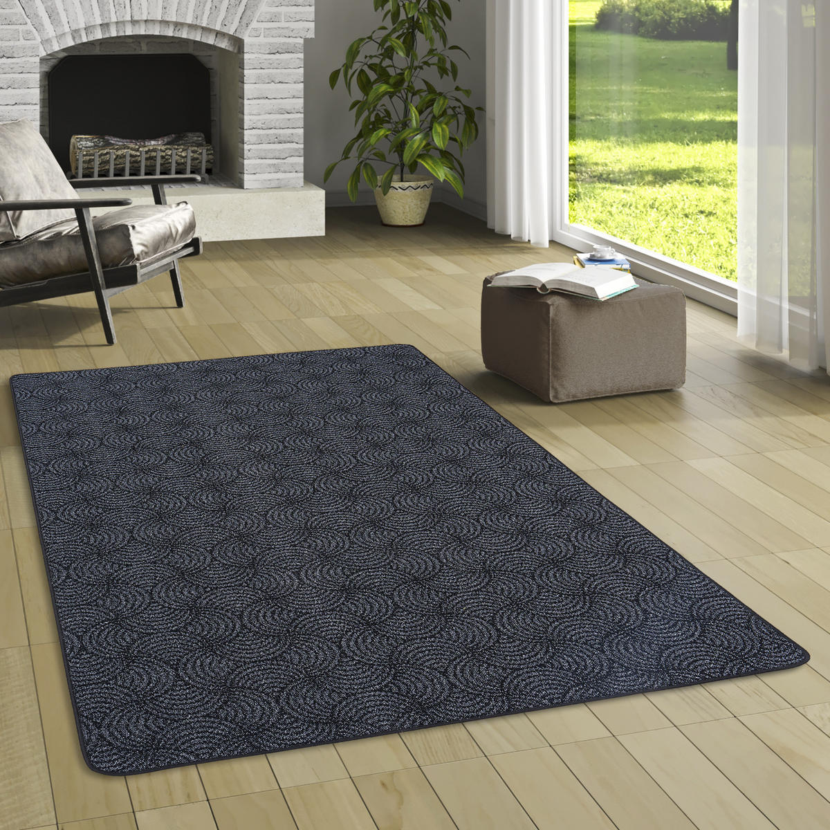 FEINSCHLINGE DESIGNER TEPPICH CIRCLE - Schwarz, Textil (80/240cm) - Snapstyle
