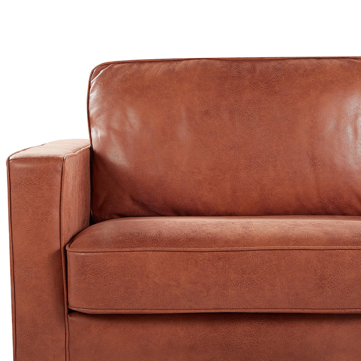 4-SITZER SOFA SET Lederoptik Braun Savalen - Braun, Kunststoff/Textil (204/87/91cm) - Beliani