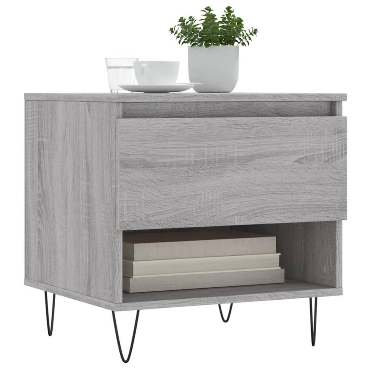 COUCHTISCHE 2 Stk. Grau Sonoma 50x46x50 cm Holzwerkstoff - Grau, Holzwerkstoff (50/46/50cm) - furnicato