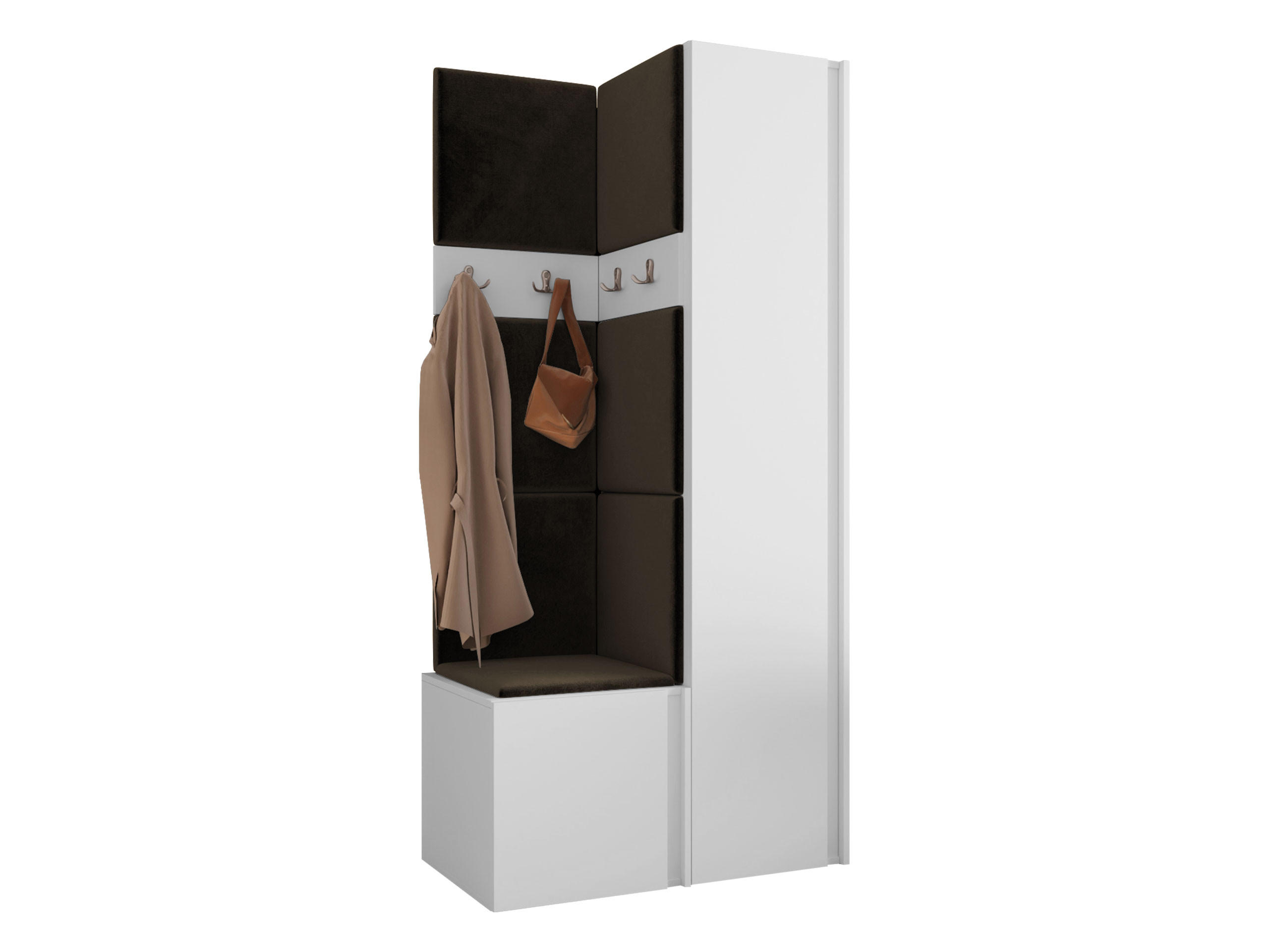Mirjan24 Garderoben-Set Weiß, Braun 82x186x46 cm