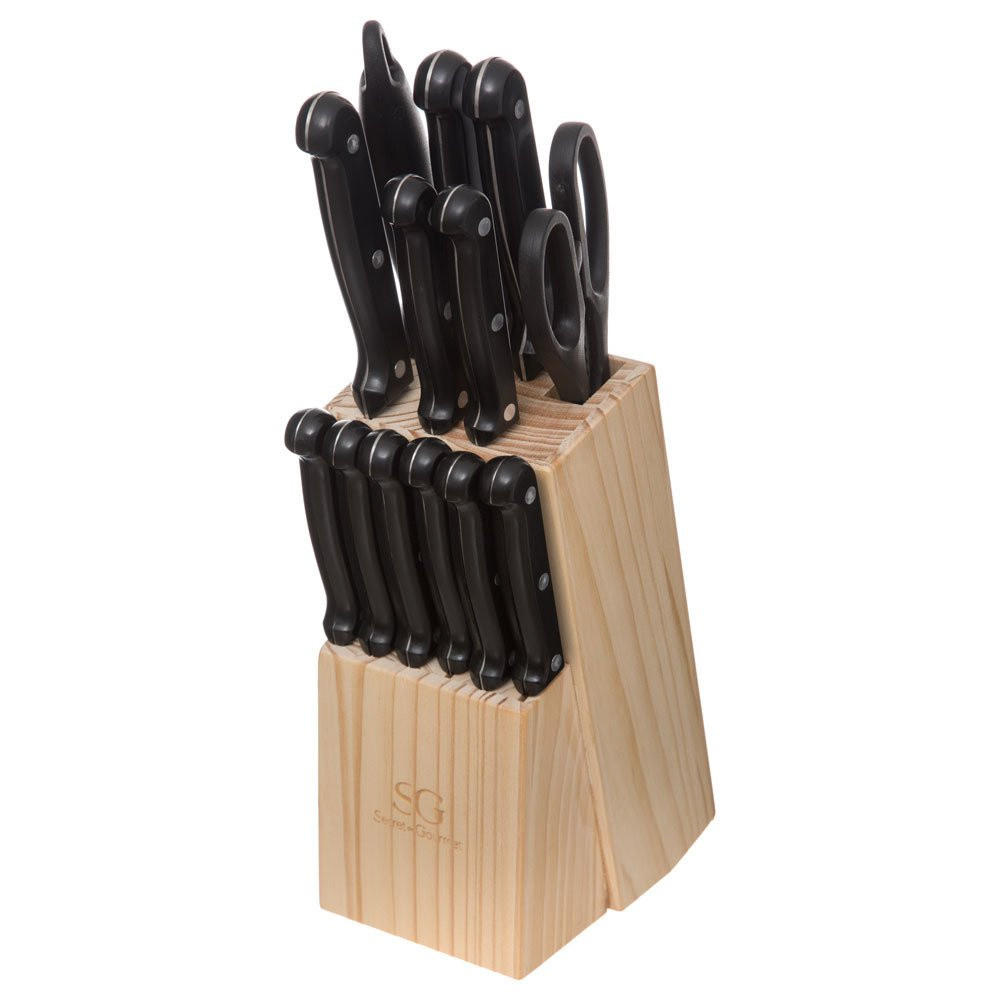 BLOCK mit Messern 14/10/34 cm - Braun, Holz (10/34/14cm) - Secret de Gourmet