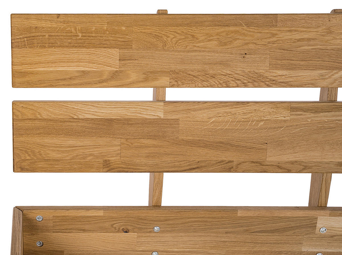 MASSIVHOLZBETT - Braun - Eichefarben, Holz (180/200cm) - home24