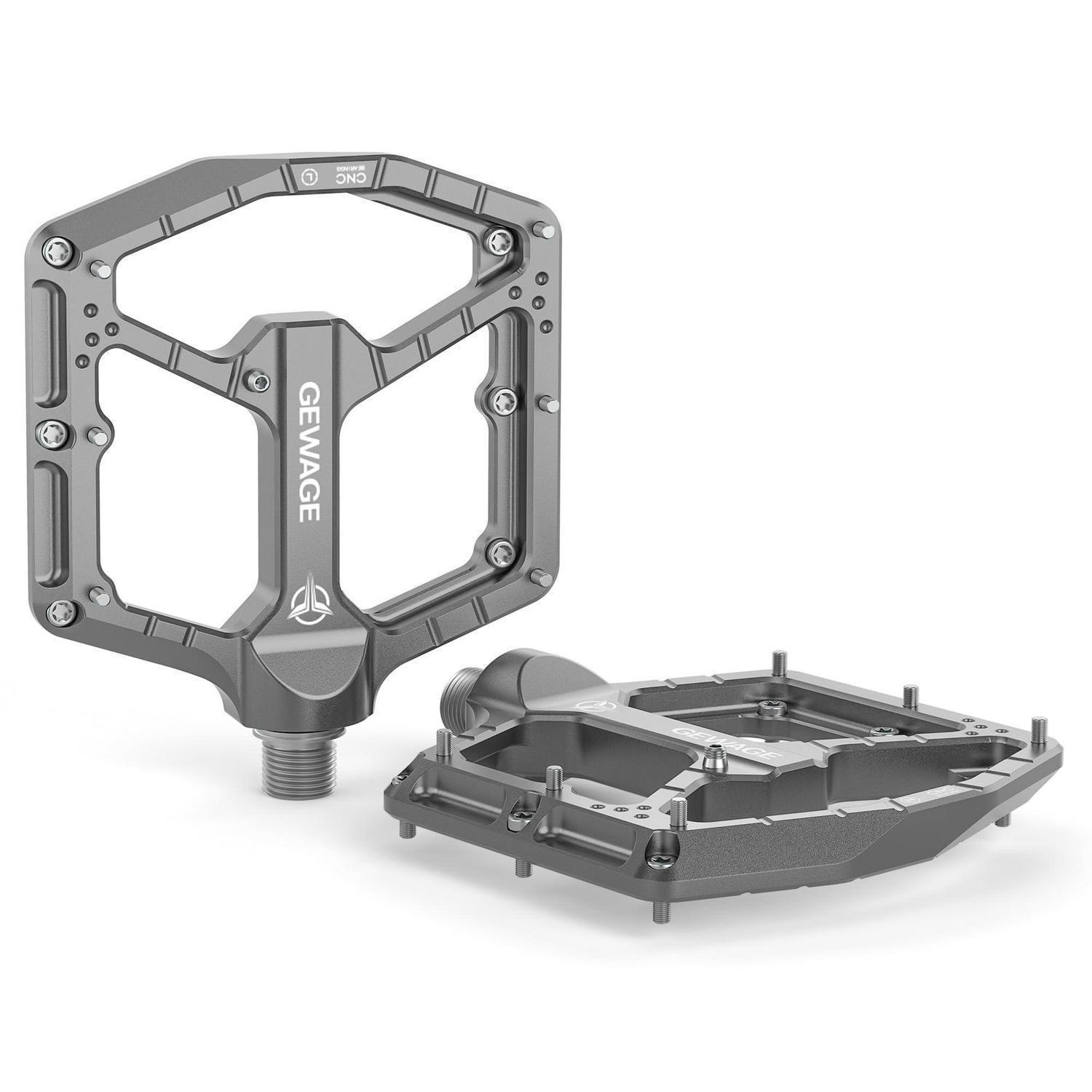 FAHRRADPEDALE CNC Aluminium 3-fach-Lagersystem 9/16″ Chromoly - Grau, Metall (10.4/1.5/11cm)