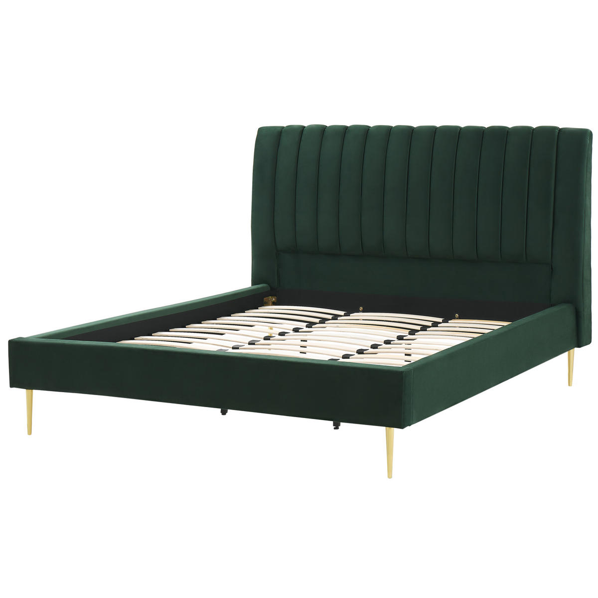 KÁRPITOZOTT ÁGY 180/200cm Smaragdzöld Marville - zöld, textil (180/200cm) - Beliani